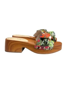 Jessica Simpson Tropical Floral Knot Slide Sandals | Size 7.5 - New In Box